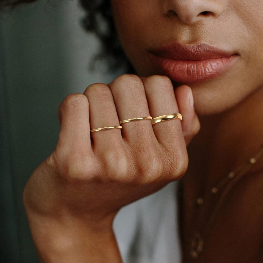 Luxurious 14k Gold Filled Stackable Rings Set For… - image 5